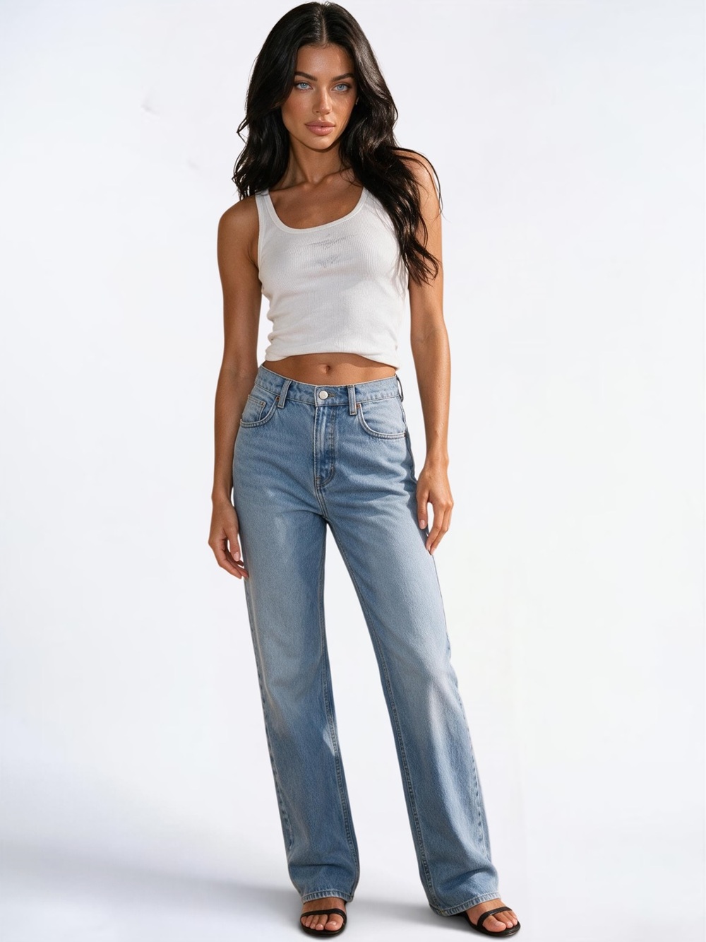 REFORMATION Jeans Casey Relaxed Mid Rise Straight Button Fly Blue Jeans Size 26